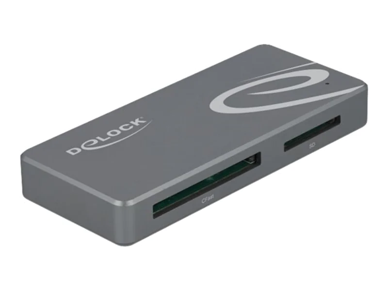 DeLOCK - Kartenleser (MMC, SD, miniSD, RS-MMC, MMCmobile, CFast Card Typ I, CFast Card Typ II, SDHC, miniSDHC, SDXC, SDHC UHS-I, SDXC UHS-I, SDHC UHS-II, SDXC UHS-II, MMC II) - USB-C 3.2 Gen 1