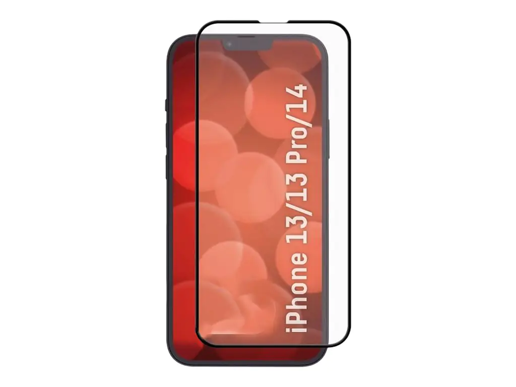 DISPLEX Real Glass - Bildschirmschutz für Handy - 3D - Glas - Rahmenfarbe schwarz - für Apple iPhone 13, 13 Pro, 14