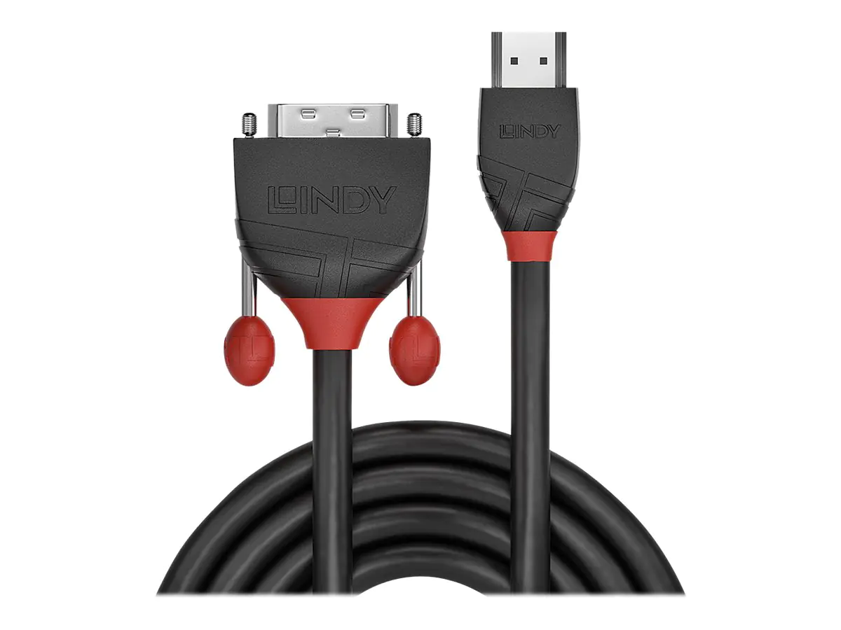 Lindy Black Line - Adapterkabel - Single Link - HDMI männlich zu DVI-D männlich - 2 m - Dreifachisolierung - Schwarz - rund Lindy Black Line - Adapterkabel - Single Link - HDMI männlich zu DVI-D männlich - 2 m - Dreifachisolierung - Schwarz - rund