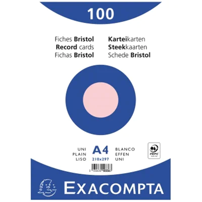 Exacompta Karteikarte 10336E DIN A4 blanko rosa 100 St./Pack. Exacompta Karteikarte 10336E DIN A4 blanko rosa 100 St./Pack.