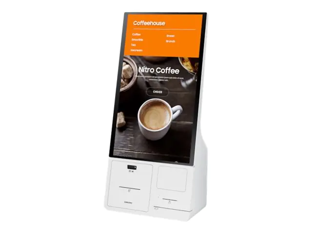 Samsung CY-KM24APXEN - Anschlussdose - mit Thermo-Belegdrucker, QR-/Barcode-Lesegerät (1D, 2D), Halterung für EFT-Terminal - Tisch montierbar, Ständer montierbar, geeignet für Wandmontage - Wechselstrom 100-240 V - Grau-Weiß - für Samsung KM24A