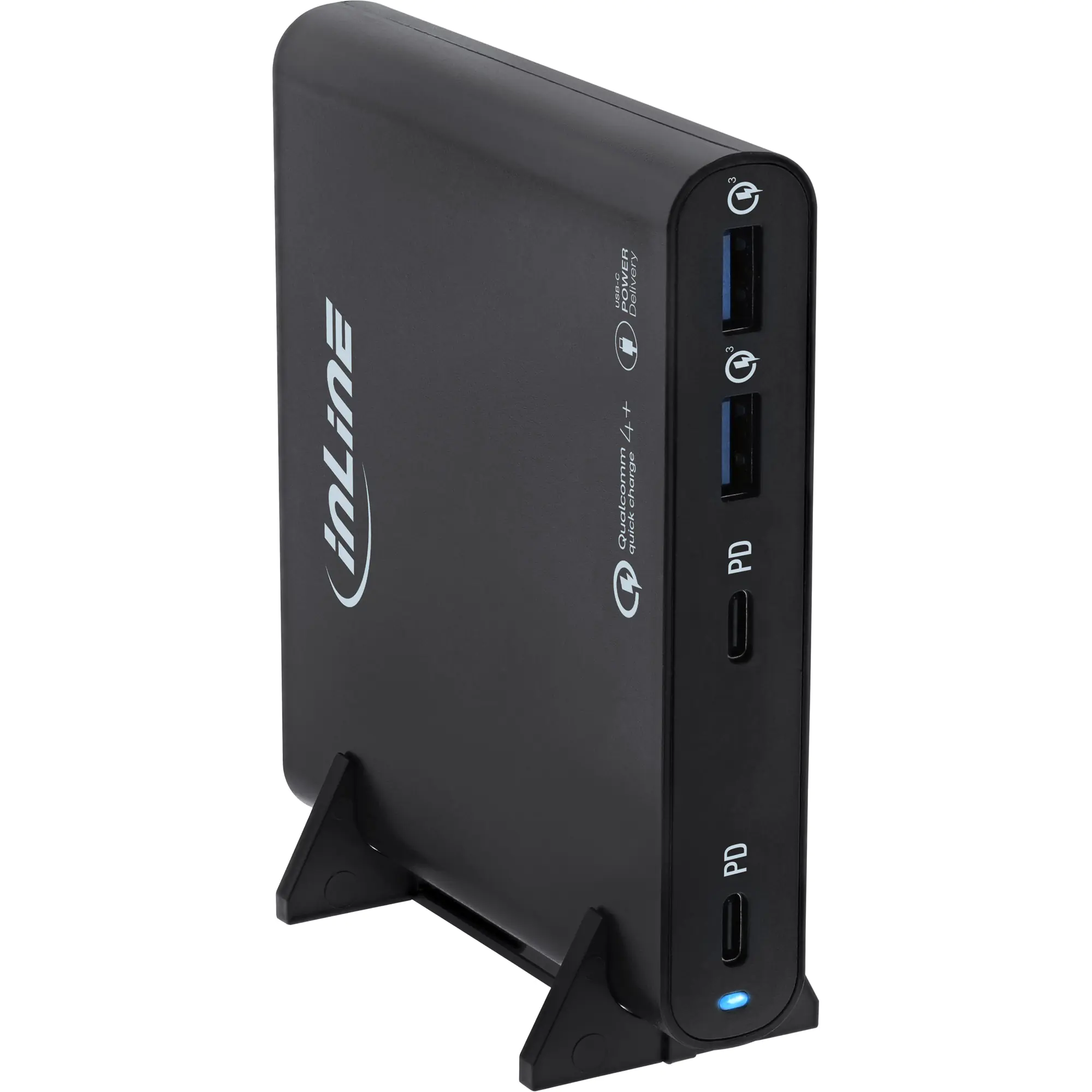 InLine USB Netzteil - GaN Ladegerät - 4-Port - 2x USB-C + 2x USB-A - 120W - schwarz 31515B