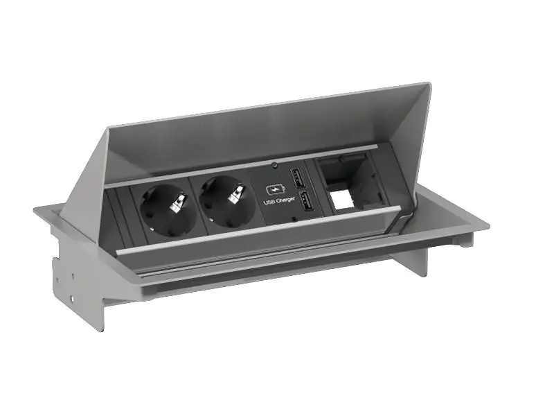 Bachmann CONEO - Steckdosenleiste - Eingabe, Eingang GST18 - Ausgangsanschlüsse: 2 (2 x USB, 2 x CEE 7/3) - 20 cm Schnur - metallisch grau, RAL 9006 Bachmann CONEO - Steckdosenleiste - Eingabe, Eingang GST18 - Ausgangsanschlüsse: 2 (2 x USB, 2 x CEE 7/3) - 20 cm Schnur - metallisch grau, RAL 9006