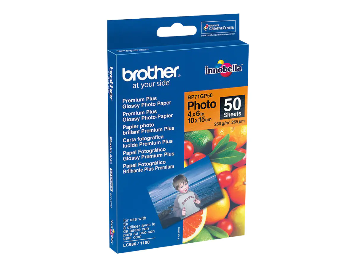 Brother Fotopapier BP71GP50 100 x 150 mm glänzend 50 Blatt/Pack