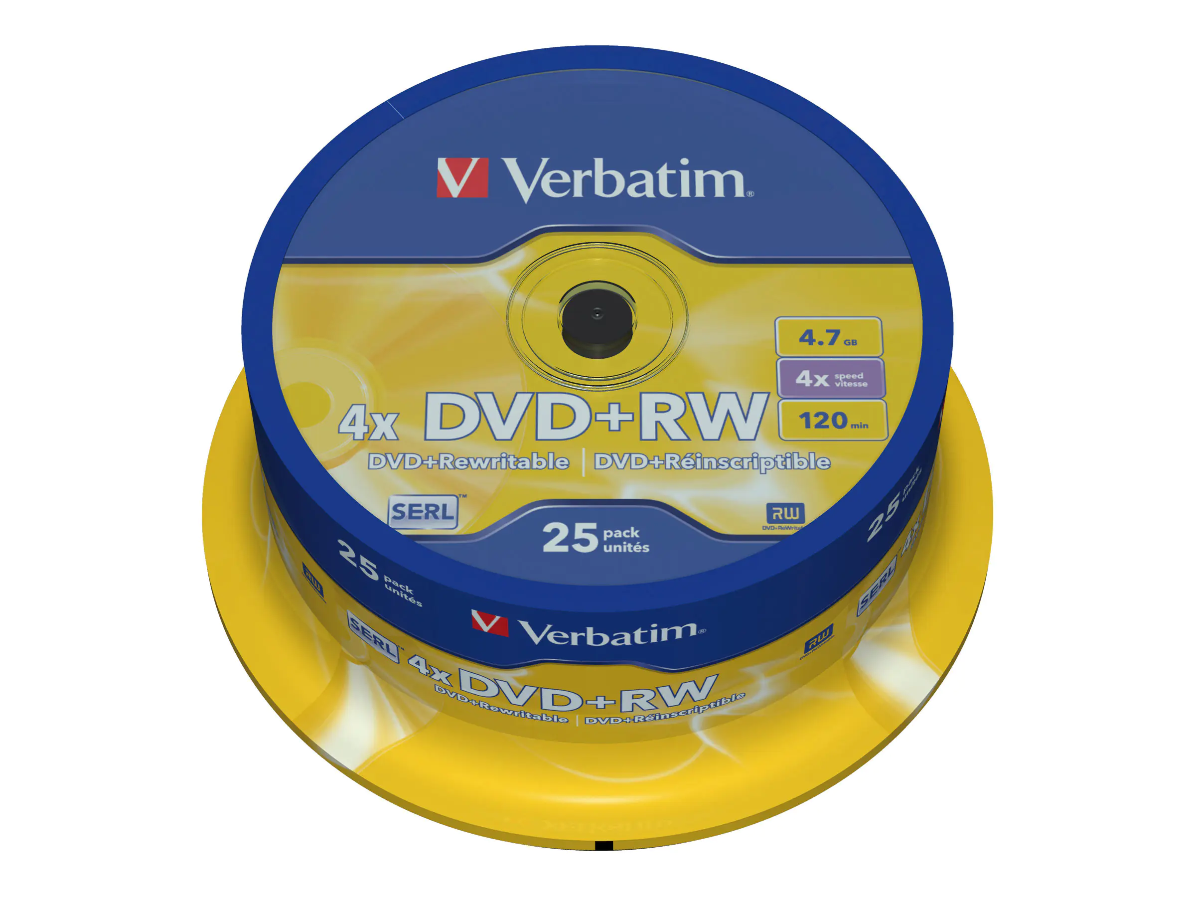 Verbatim - 25 x DVD+RW - 4.7 GB 4x - mattsilber - Spindel