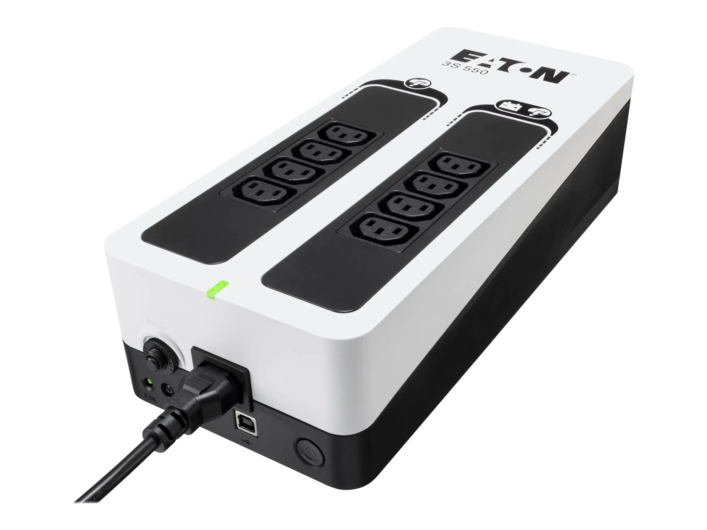 Eaton 3S 550 - USV - Wechselstrom 220-240 V - 330 Watt - 550 VA - 1-phasig - USB - Ausgangsanschlüsse: 8