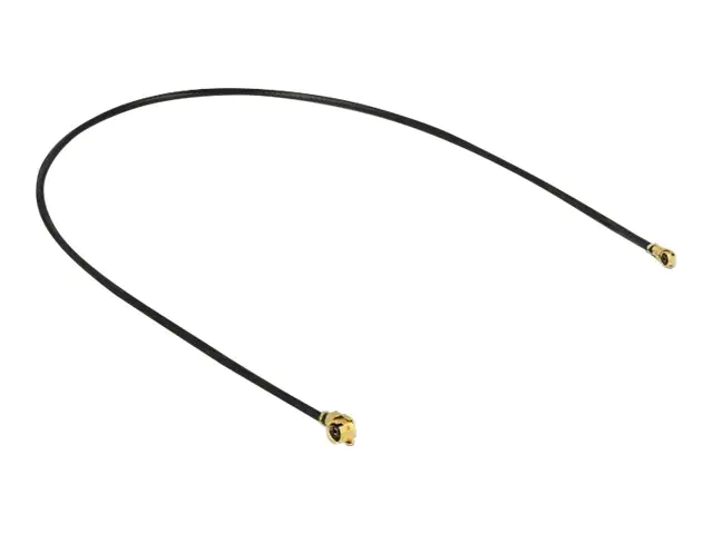 Delock - Antennenkabel - MHF/U.FL Stecker gewinkelt zu MHF4/HSC Stecker gewinkelt - 10 cm - Koax - Schwarz