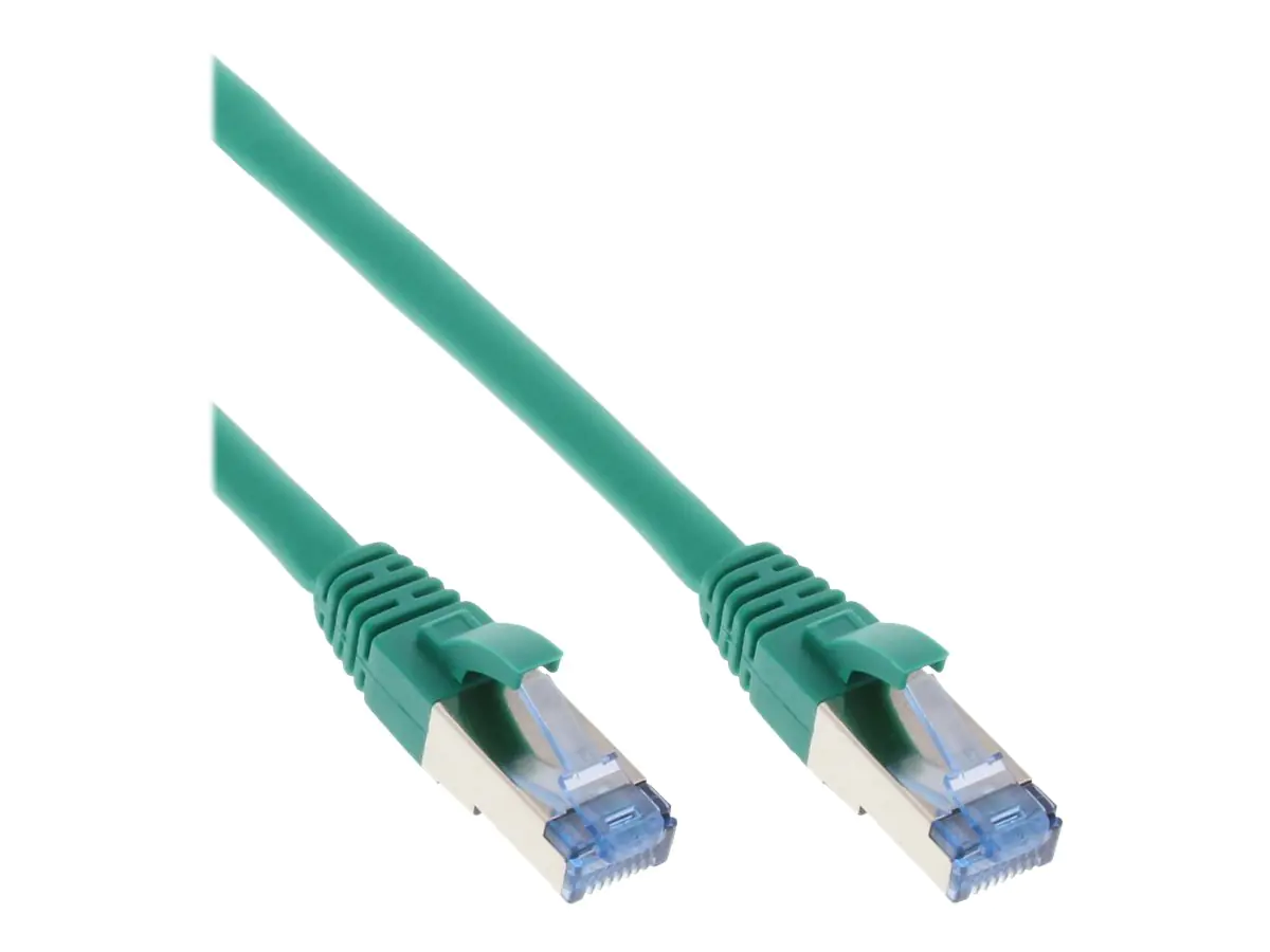 InLine - Patch-Kabel - RJ-45 (M) zu RJ-45 (M) - 15 m - SFTP, PiMF - CAT 6a - halogenfrei, geformt, ohne Haken - grün
