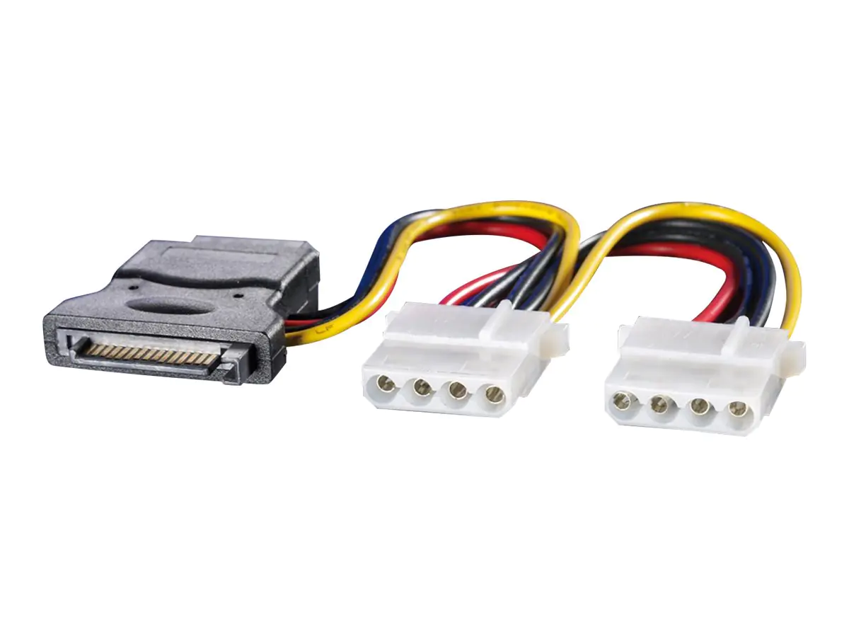 Roline Y-Adapterkabel - Netz-Splitter - interne Stromversorgung, 4-polig (W) zu SATA-Stromstecker (M)