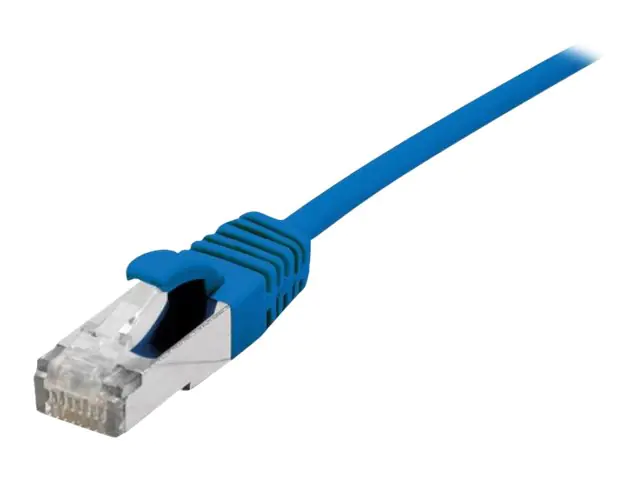 Dexlan - Patch-Kabel - RJ-45 (M) zu RJ-45 (M) - 5 m - 4.8 mm - SFTP - CAT 6a - halogenfrei, ohne Haken - Blau