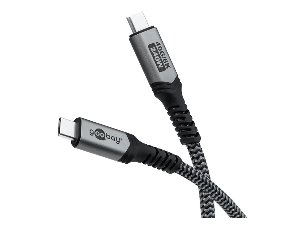 Goobay USB-C -Kabel USB4 schwarz grau - 240 W 40 Gbit/s Power Delivery - Kabel - Digital/Daten