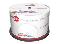 Primeon photo-on-disc ultragloss - 50 x CD-R - 700 MB (80 Min) 52x (CD) - mit Tintenstrahldrucker bedruckbare Oberfläche - Spindel