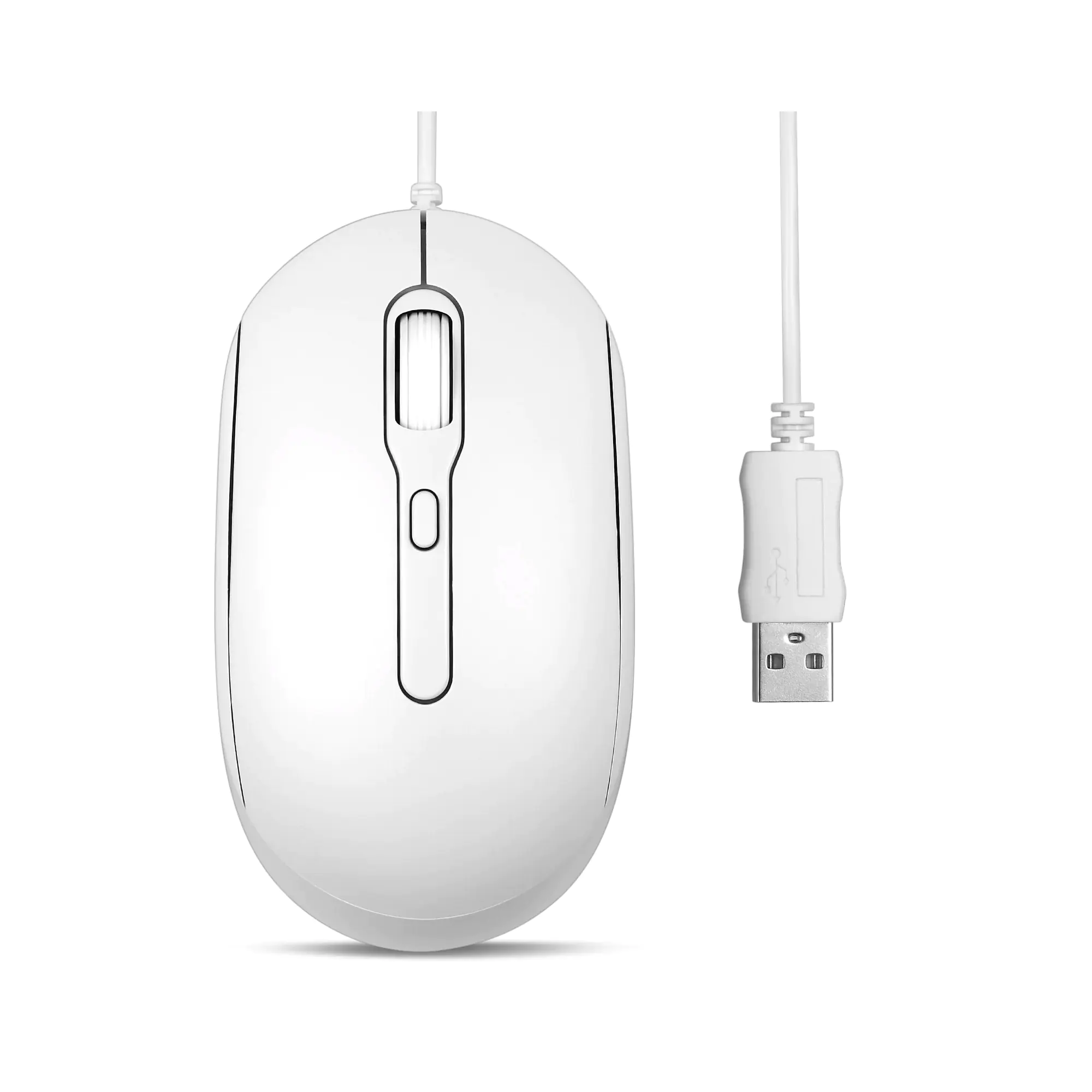 Perixx PERIMICE-222UW Maus optisch Silent USB-A weiß - Maus - Optisch