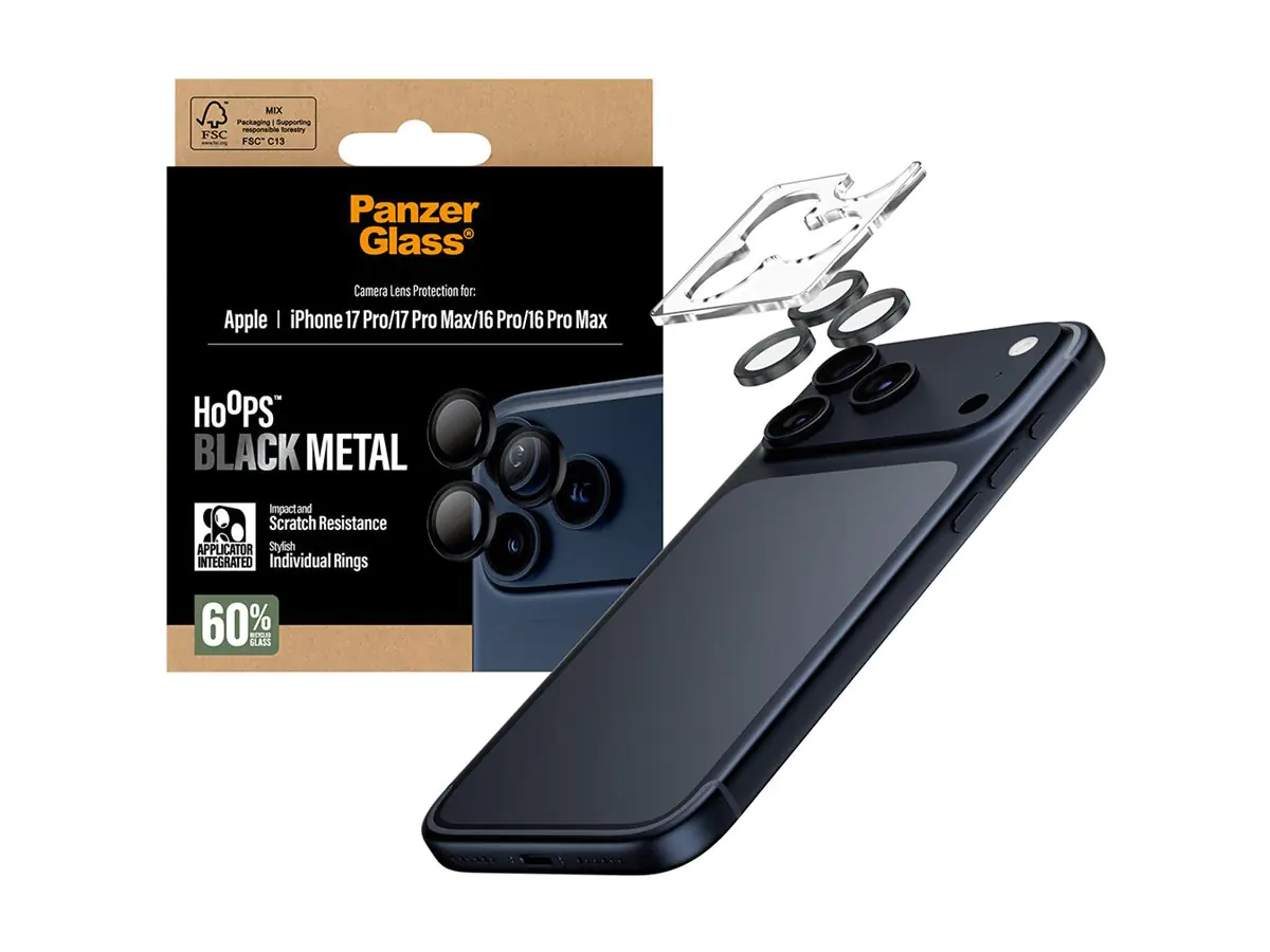 PanzerGlass Hoops Black Camera Lens Protector iPhone 17 Pro 17 Max