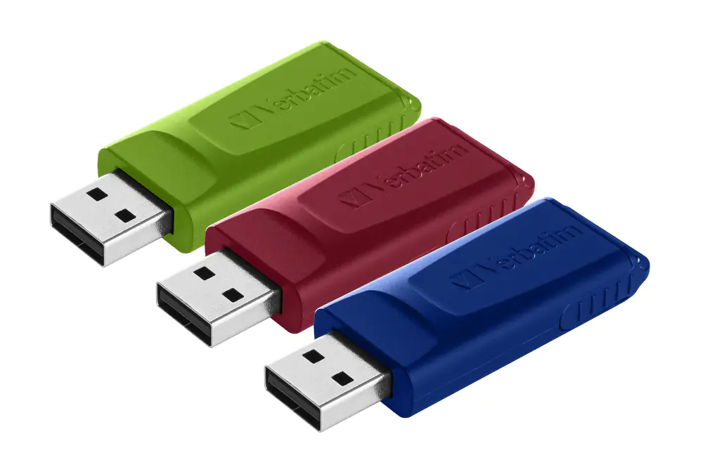 Verbatim Slider - USB-Flash-Laufwerk - 16 GB - USB 2.0 - Blau, Rot, grün (Packung mit 3) Verbatim Slider - USB-Flash-Laufwerk - 16 GB - USB 2.0 - Blau, Rot, grün (Packung mit 3)
