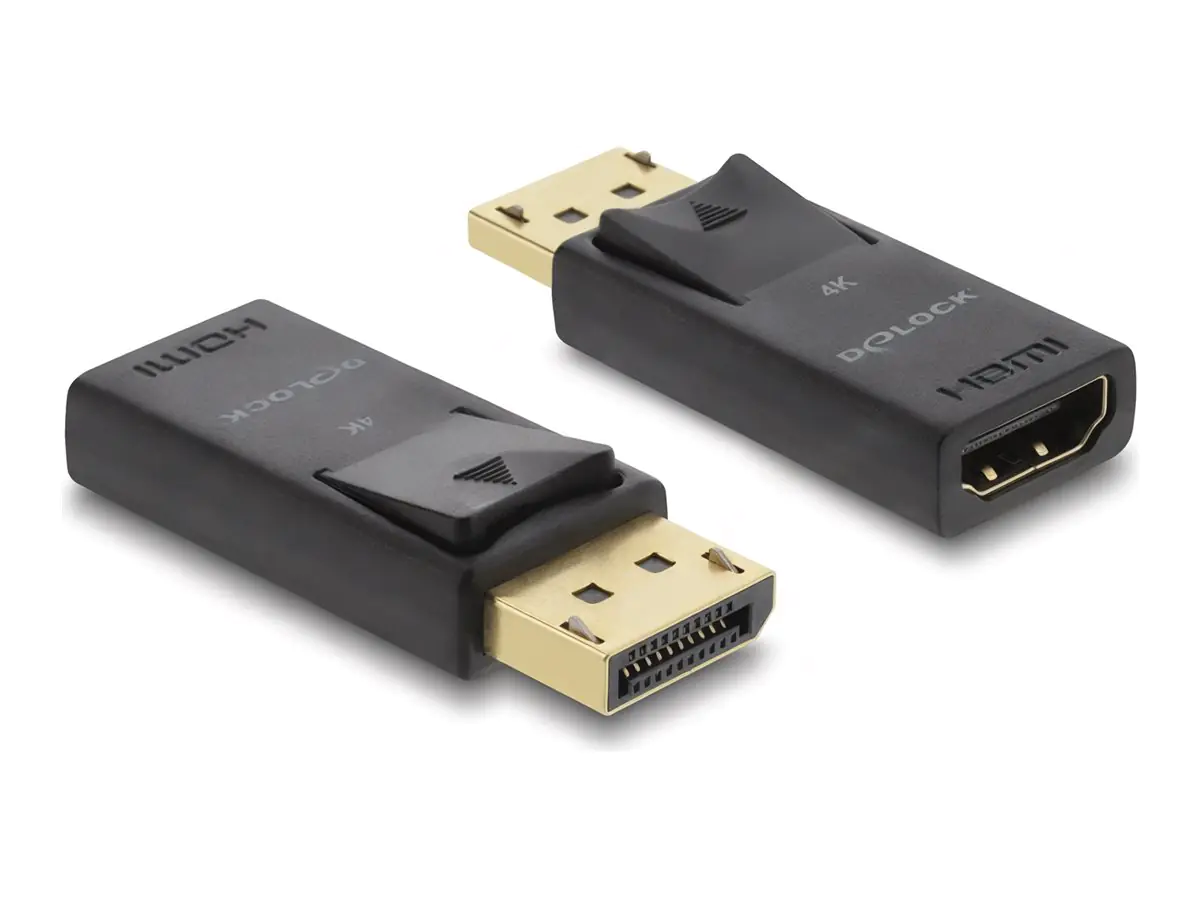 Delock Videoadapter - DisplayPort männlich zu HDMI weiblich - Schwarz - aktiv, Unterstützung