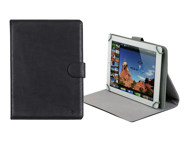 Riva Case 30 series 3017 - Flip-Hülle für Tablet - Polyurethan-Kunstleder - Schwarz - 10.1"