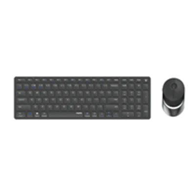 Rapoo 9750M, Kabellos, RF Wireless + Bluetooth, Scherenschalter, QWERTZ, Grau, Maus enthalten 00215379