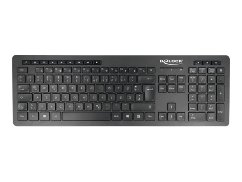DeLOCK - Silent - Tastatur - kabellos - 2.4 GHz - QWERTZ - Deutsch - Schwarz - retail