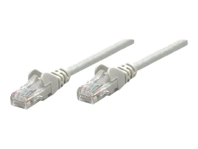Intellinet Network Patch Cable, Cat5e, 1m, Grey, CCA, U/UTP, PVC, RJ45, Gold Plated Contacts, Snagless, Booted, Lifetime Warranty, Polybag - Patch-Kabel - RJ-45 (M) zu RJ-45 (M) - 1 m - UTP - CAT 5e - geformt, ohne Haken - Grau
