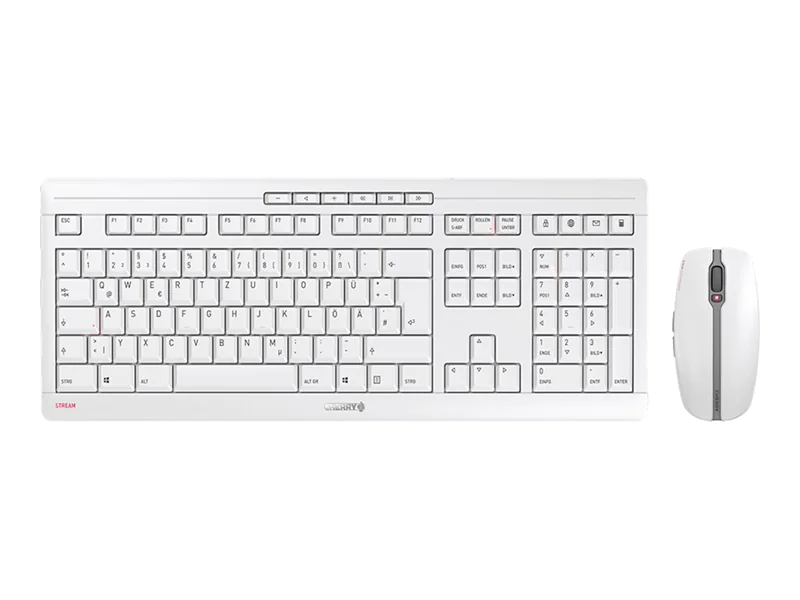 CHERRY STREAM DESKTOP - Tastatur-und-Maus-Set - kabellos - 2.4 GHz - Deutsch - Tastenschalter: CHERRY SX - Pale Gray CHERRY STREAM DESKTOP - Tastatur-und-Maus-Set - kabellos - 2.4 GHz - Deutsch - Tastenschalter: CHERRY SX - Pale Gray