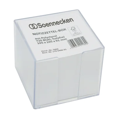 Soennecken Zettelbox 5806 105x105x91mm transparent +Inhalt Soennecken Zettelbox 5806 105x105x91mm transparent +Inhalt