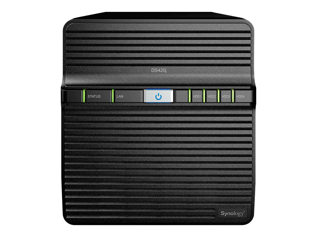 Synology Disk Station DS420j - NAS-Server - 4 Schächte - RAID 0, 1, 5, 6, 10, JBOD - RAM 1 GB - Gigabit Ethernet - iSCSI Support