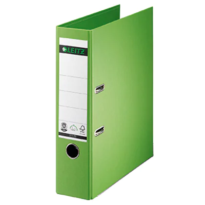 Leitz Ordner 80mm DIN A4 Rückenschild: geklebt Werkstoff: Pappe Material außen: Papier Material innen: Papier hellgrün Leitz Ordner 80mm DIN A4 Rückenschild: geklebt Werkstoff: Pappe Material außen: Papier Material innen: Papier hellgrün