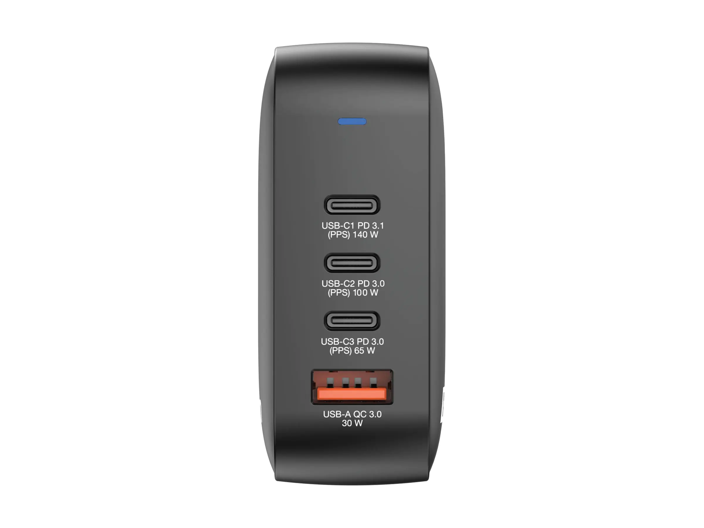 Verbatim Netzteil - GaN - 165 Watt - 5 A - PD 3.0, PD/PPS, QC 4.0 - 4 Ausgabeanschlussstellen (3 x USB-C, USB) 32216