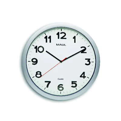 MAUL Wanduhr MAULstep 40 x 4,8 cm (Ø x T) Kunststoff silber