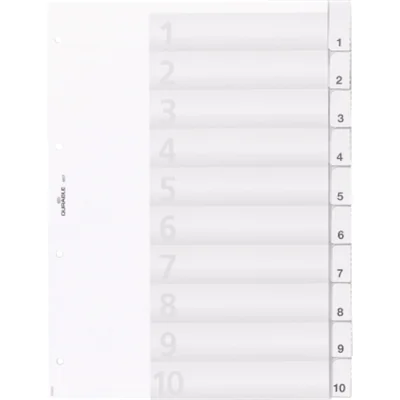 DURABLE Register 682119 DIN A4 10teilig Hartfolie tr DURABLE Register 682119 DIN A4 10teilig Hartfolie tr