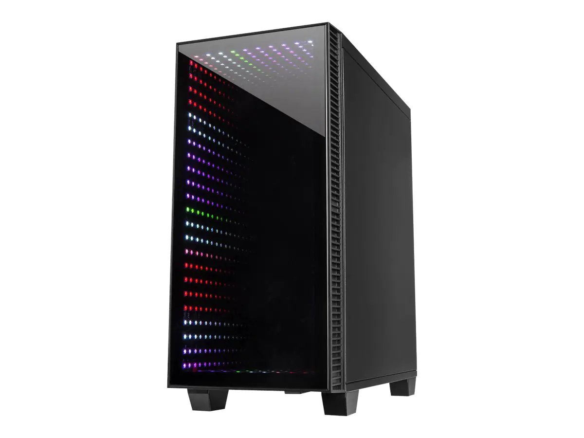 Inter-Tech X-608 Infinity Micro - Tower - micro ATX - Seitenteil mit Fenster (gehärtetes Glas) - keine Spannungsversorgung (ATX) - USB/Audio