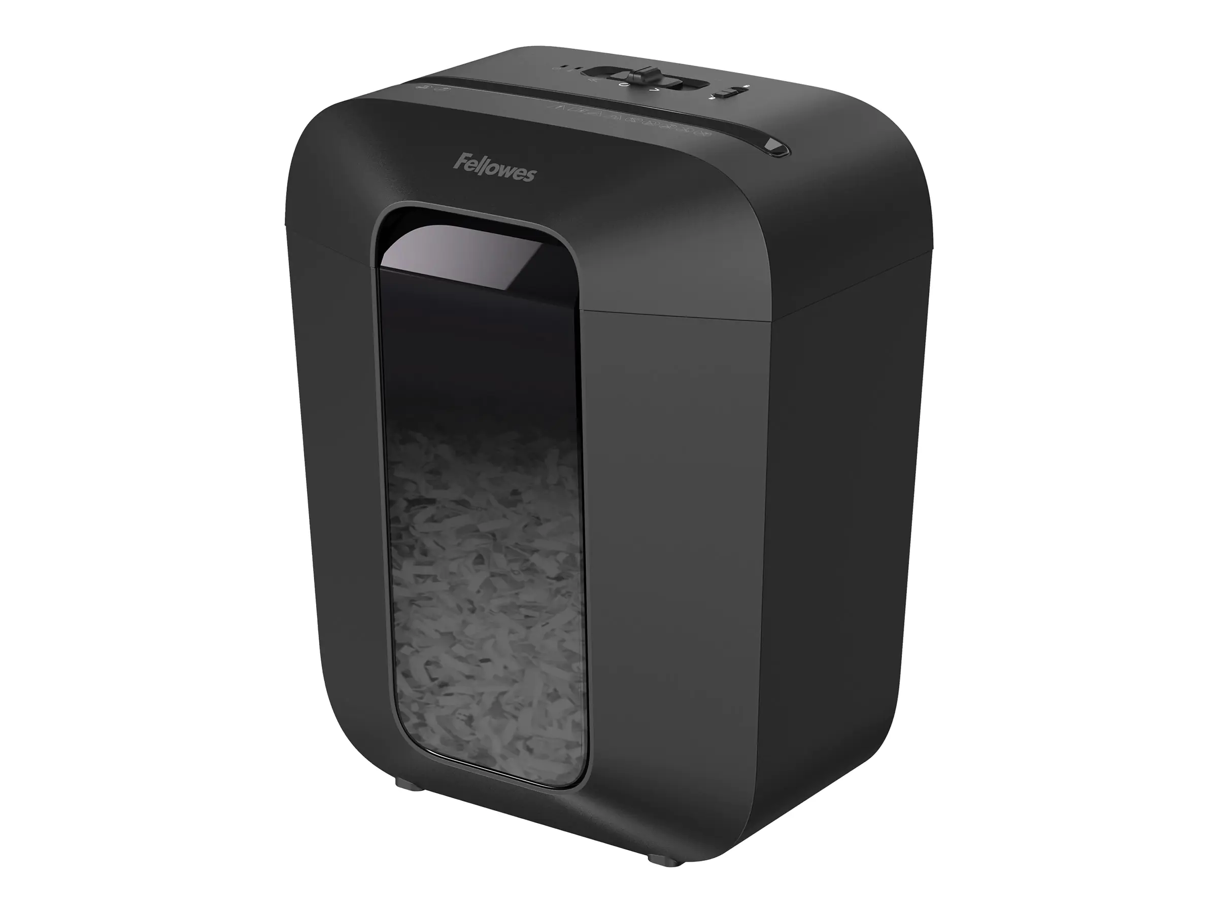Fellowes® Aktenvernichter Powershred® LX50 P-4 Papier, Heftklammern, Büroklammern, Kreditkarten Partikelschnitt schwarz