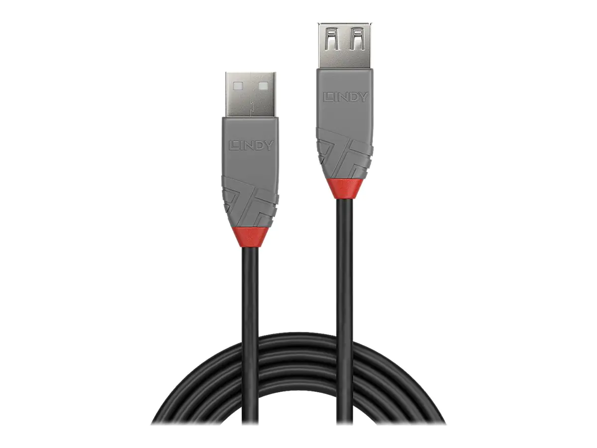 Lindy Anthra Line - USB-Verlängerungskabel - USB (M) zu USB (W) - USB 2.0 - 2 m - rund - Schwarz Lindy Anthra Line - USB-Verlängerungskabel - USB (M) zu USB (W) - USB 2.0 - 2 m - rund - Schwarz