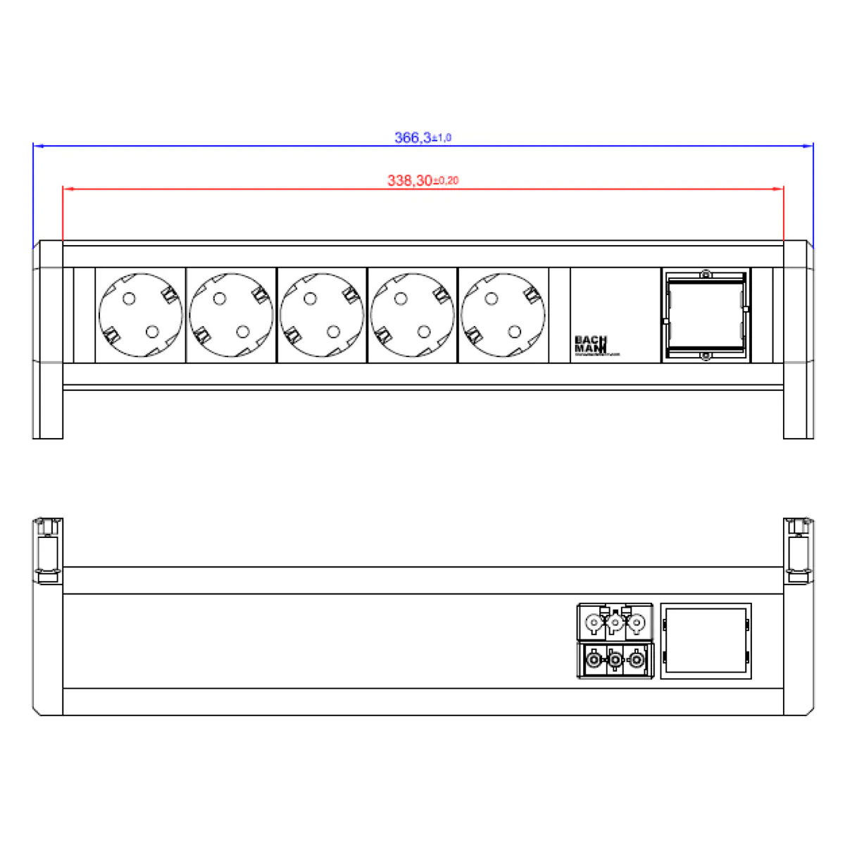 Bachmann DESK 5xCEE7/3 1xCM 902.1206GST18 Bachmann DESK 5xCEE7/3 1xCM 902.1206GST18