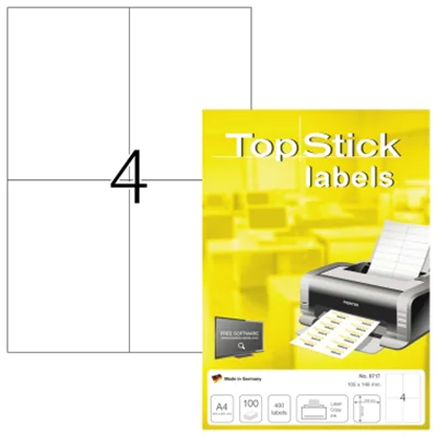 Etikett TopStick 8717 105x148mm weiß 400 St./Pack. Etikett TopStick 8717 105x148mm weiß 400 St./Pack.