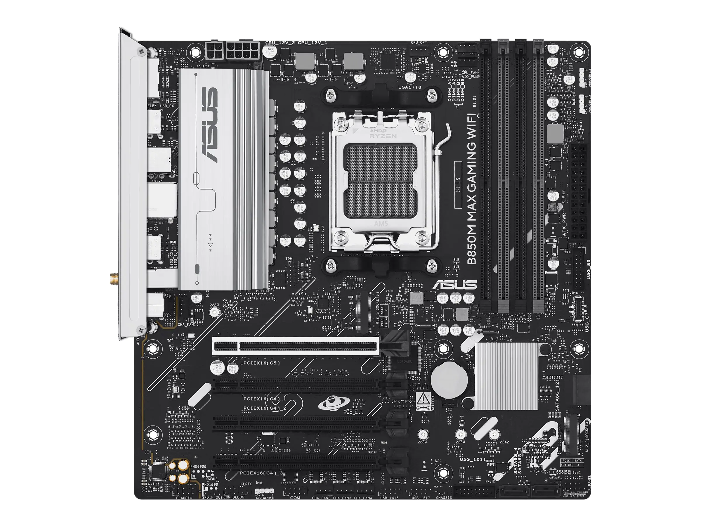 ASUS AMD B850 mATX motherboard PCIe 5.0 3xM.2 1xHDMI 1xDisplayPort - Mainboard - Micro/Mini/Flex