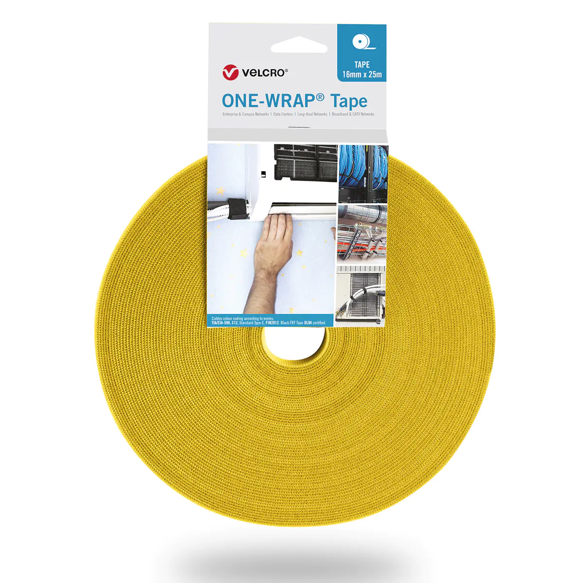 VELCRO One Wrap Band 25m 16mm Gelb VEL-OW64130