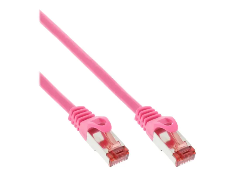 InLine - Patch-Kabel - RJ-45 (M) zu RJ-45 (M) - 15 m - SFTP - CAT 6 - geformt - pink
