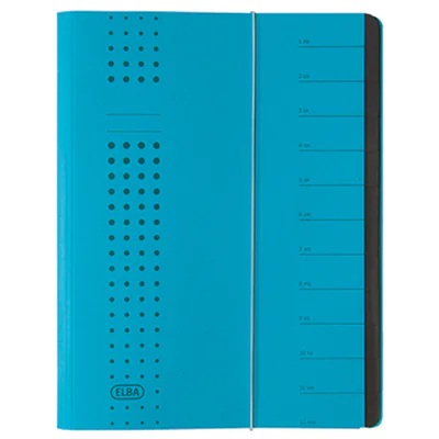 ELBA Ordnungsmappe chic 400001035 DIN A4 12Fächer Karton blau ELBA Ordnungsmappe chic 400001035 DIN A4 12Fächer Karton blau