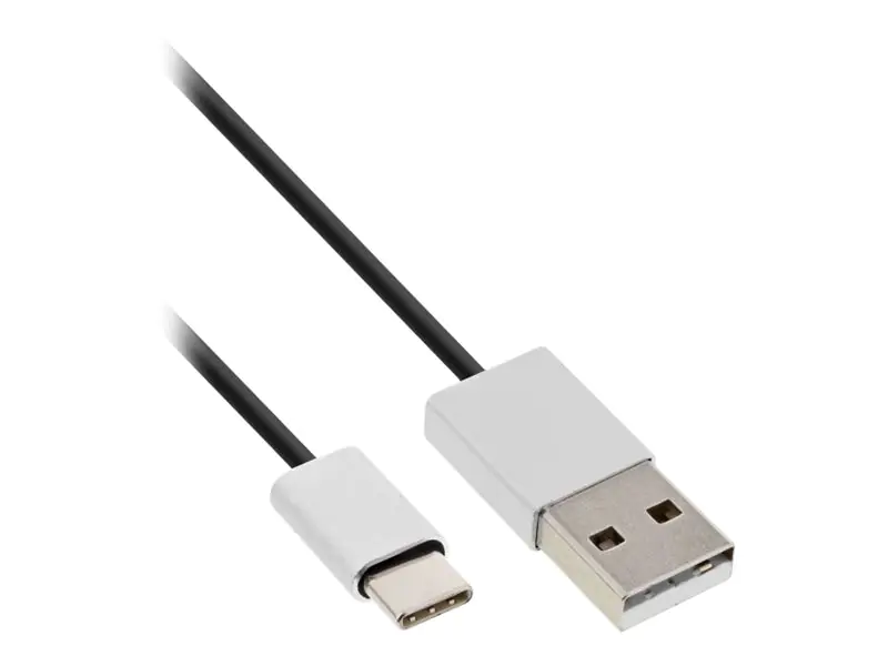 InLine - USB-Kabel - USB-C (M) bis USB (M) - USB 2.0 - 2.4 A - 1 m - Schwarz