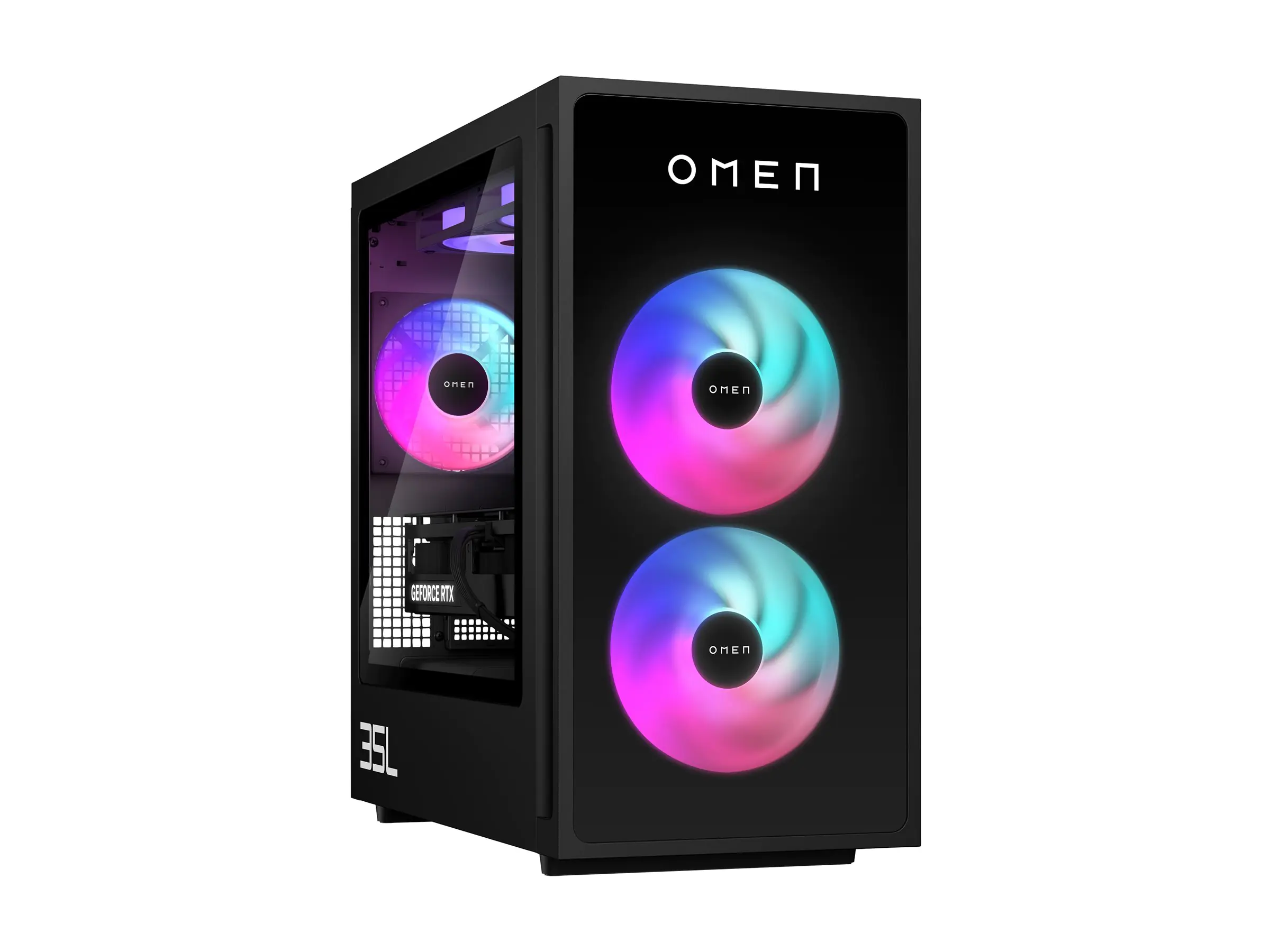 HP OMEN 35L by HP GT16-0083ng - microATX - Ryzen 7 8700F - RAM 32 GB - SSD 2 TB - NVMe, SSD 1 TB - GeForce RTX 5070 Ti - 1GbE, Wi-Fi 6E, Bluetooth 5.3 - WLAN: 802.11a/b/g/n/ac/ax (Wi-Fi 6E) BA2U4EA#ABD