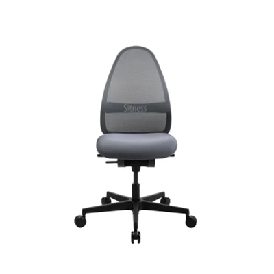 TOPSTAR Bürodrehstuhl SITNESS ART 43-52cm Synchronmechanik Rolle hart gebremst (für Teppichboden) Kunststoff grau