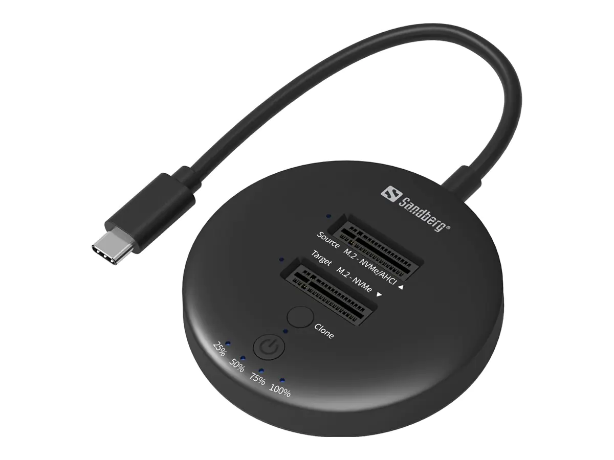 SANDBERG SSD-Dockingstation Schächte: 2 - M.2 - M.2 NVMe Card - USB-C 3.2 (Gen 2) 136-72