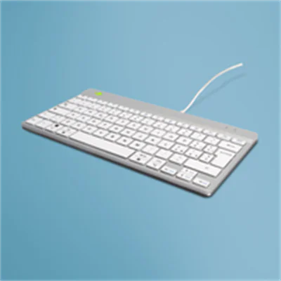 R-Go Compact Break - Tastatur - mit integrierter Pauseanzeige - USB-C - QWERTY - Italienisch - weiß