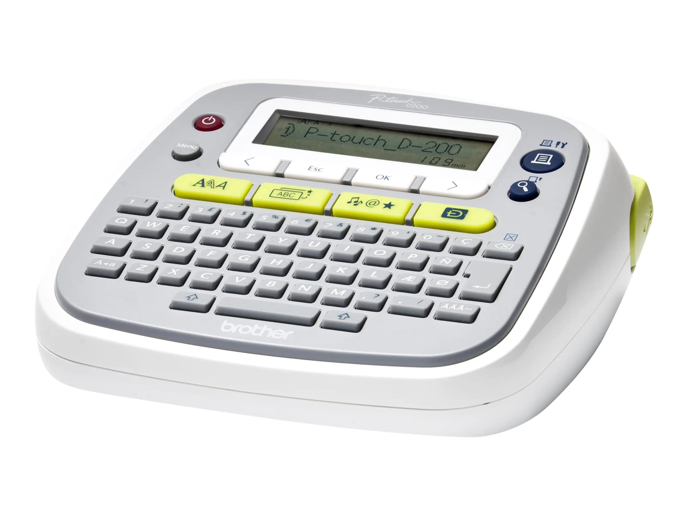 Brother P-Touch PT-D200BWVP - Beschriftungsgerät - s/w - Thermotransfer - Rolle (1,2 cm) - 180 dpi - bis zu 20 mm/Sek. - 2-zeiliger Druck Brother P-Touch PT-D200BWVP - Beschriftungsgerät - s/w - Thermotransfer - Rolle (1,2 cm) - 180 dpi - bis zu 20 mm/Sek. - 2-zeiliger Druck
