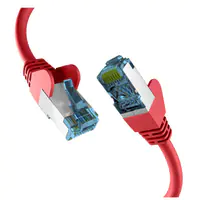 EFB-Elektronik - Patch-Kabel - RJ-45 (M) zu RJ-45 (M) - 15 m - 6 mm - S/FTP, PiMF - CAT 7 (Kabel) / CAT 6a (Anschlüsse) - geschirmt, halogenfrei, geformt, verseilt, Knickschutzmanschette, 10 Gigabit Ethernet, Steckerbelegung 1:1 - Rot EFB-Elektronik - Patch-Kabel - RJ-45 (M) zu RJ-45 (M) - 15 m - 6 mm - S/FTP, PiMF - CAT 7 (Kabel) / CAT 6a (Anschlüsse) - geschirmt, halogenfrei, geformt, verseilt, Knickschutzmanschette, 10 Gigabit Ethernet, Steckerbelegung 1:1 - Rot