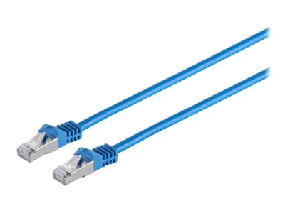 exertis Connect - Patch-Kabel - RJ-45 (M) zu RJ-45 (M) - 25 cm - SFTP, PiMF - CAT 7 (Kabel) / CAT 6a (Anschlüsse) - halogenfrei, geformt, ohne Haken - Blau