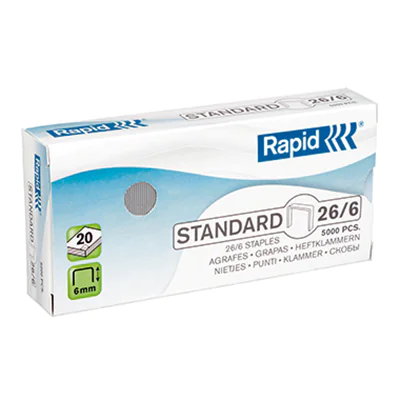 Rapid Heftklammer Standard 24861800 26/6 5.000 St./Pack. Rapid Heftklammer Standard 24861800 26/6 5.000 St./Pack.