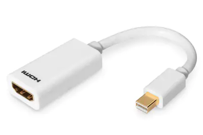 ASSMANN - HDMI-Adapter - Mini DisplayPort männlich zu HDMI weiblich - 15 cm - Doppelisolierung - weiß
